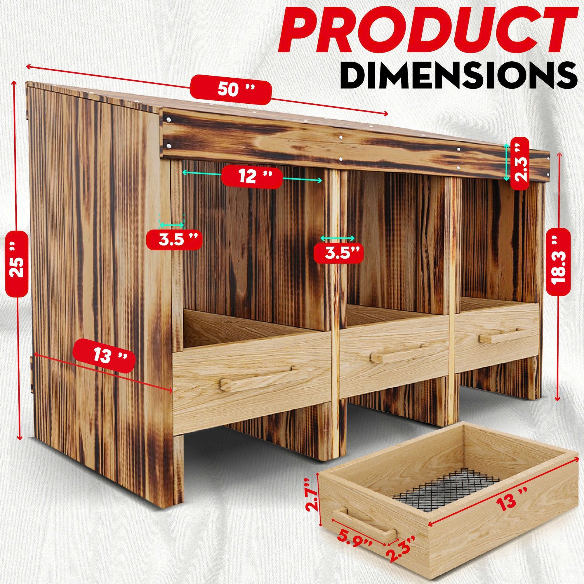 Carbonized Fir Wood Chicken Coop